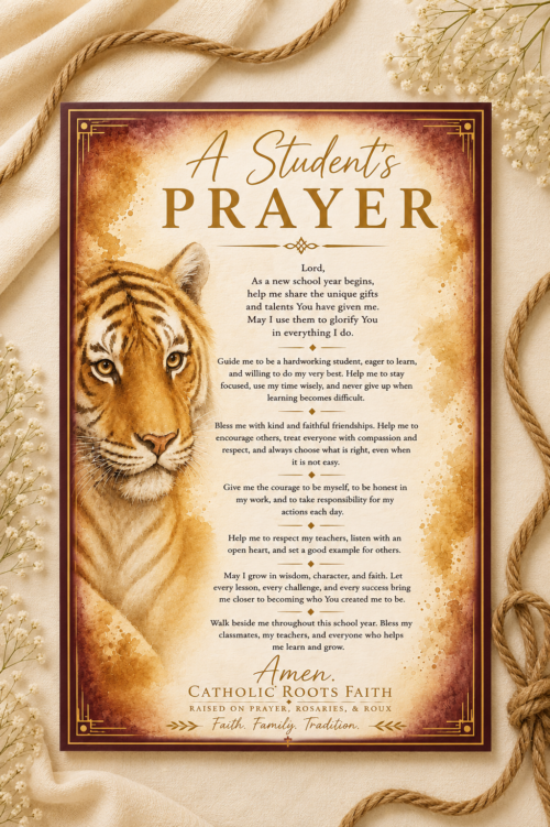 Student Mascot Prayer Card