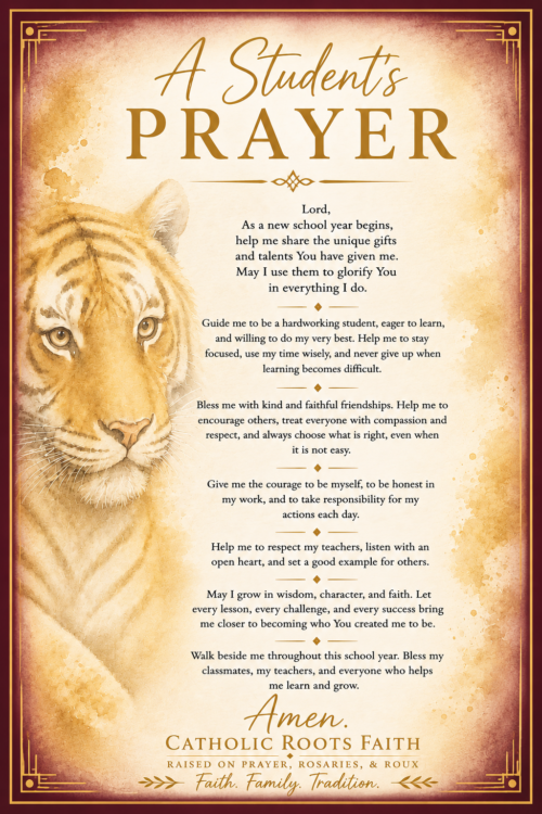Student Mascot Prayer Card